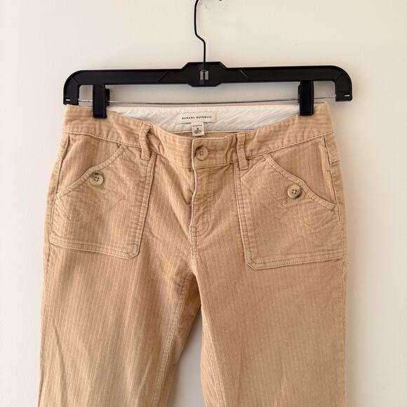 Y2K Banana Republic Pants Womens 4 Beige Corduroy Flare Stretch 20005 - Picture 3 of 10